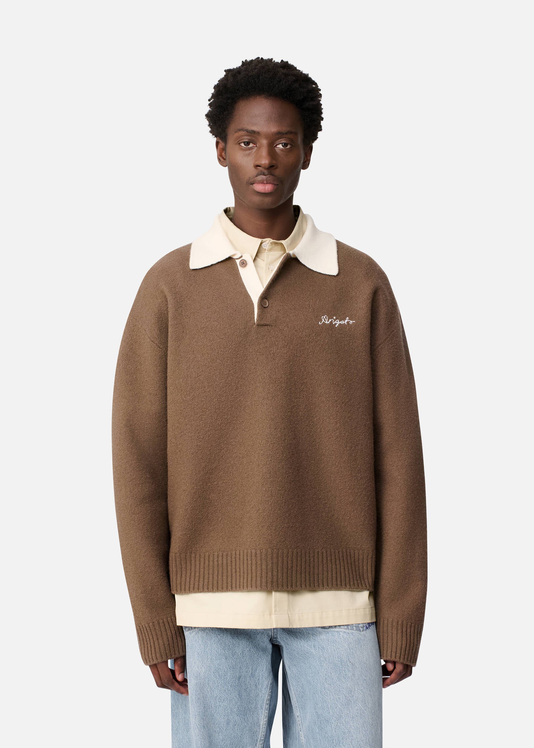 Sonny Polo Sweater - Mid Brown