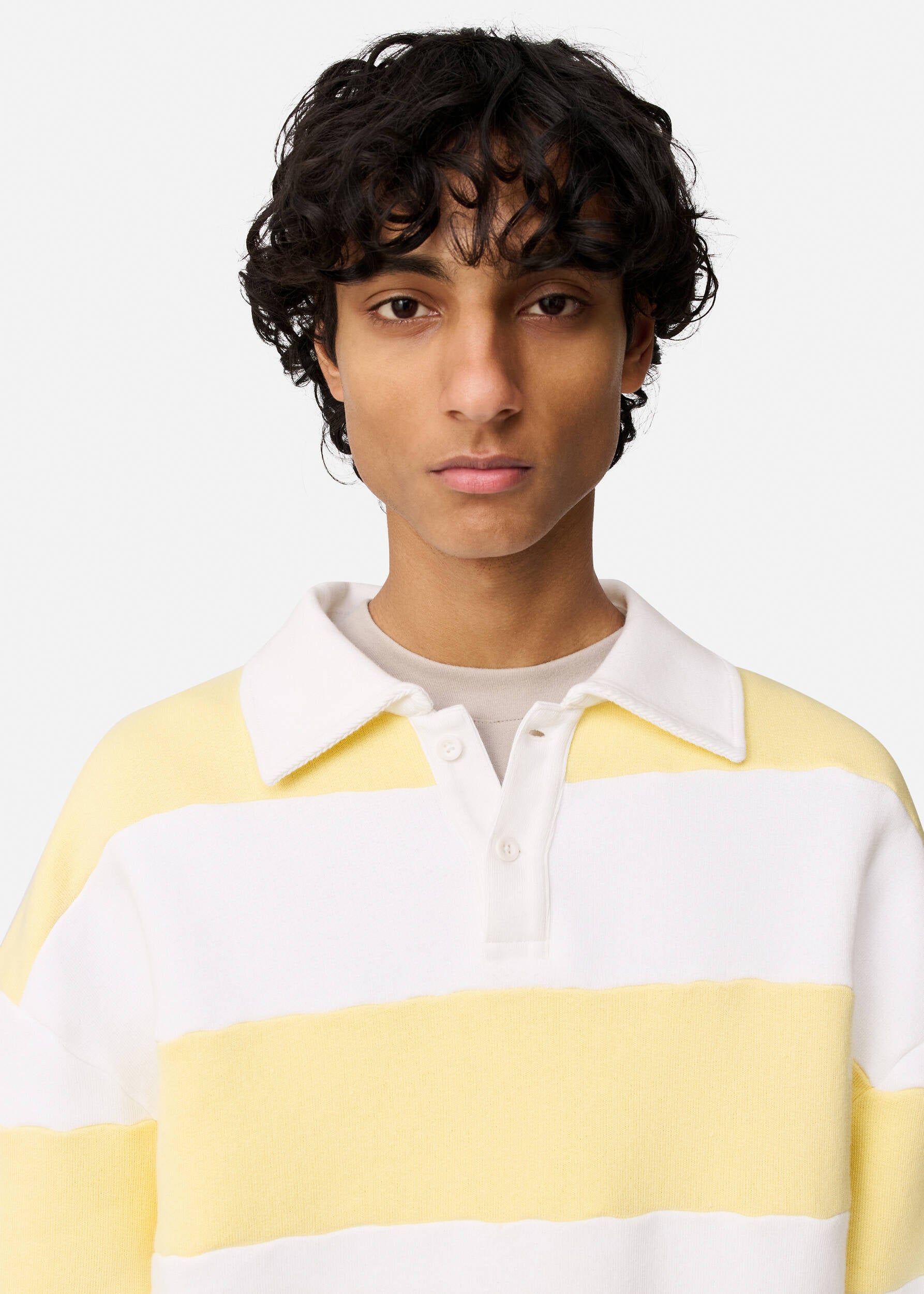Shift Striped Sweatshirt - White/Light Yellow