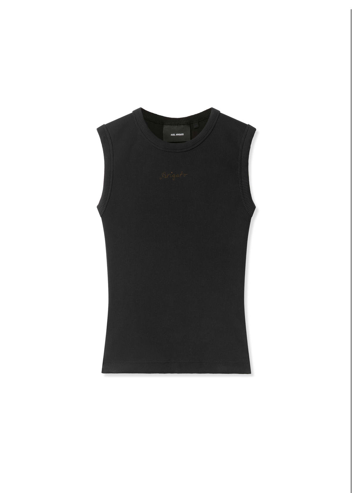 Scoop Ribbed Tank - Black
