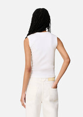 Scoop Ribbed Tank - White