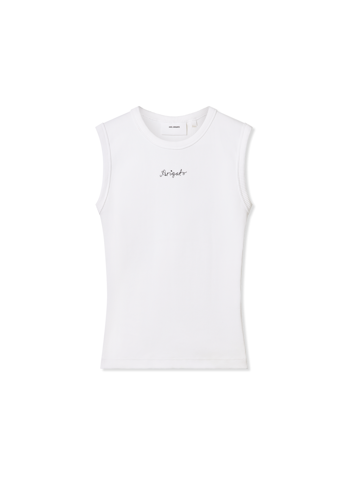 Scoop Ribbed Tank - White