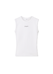 Scoop Ribbed Tank - White