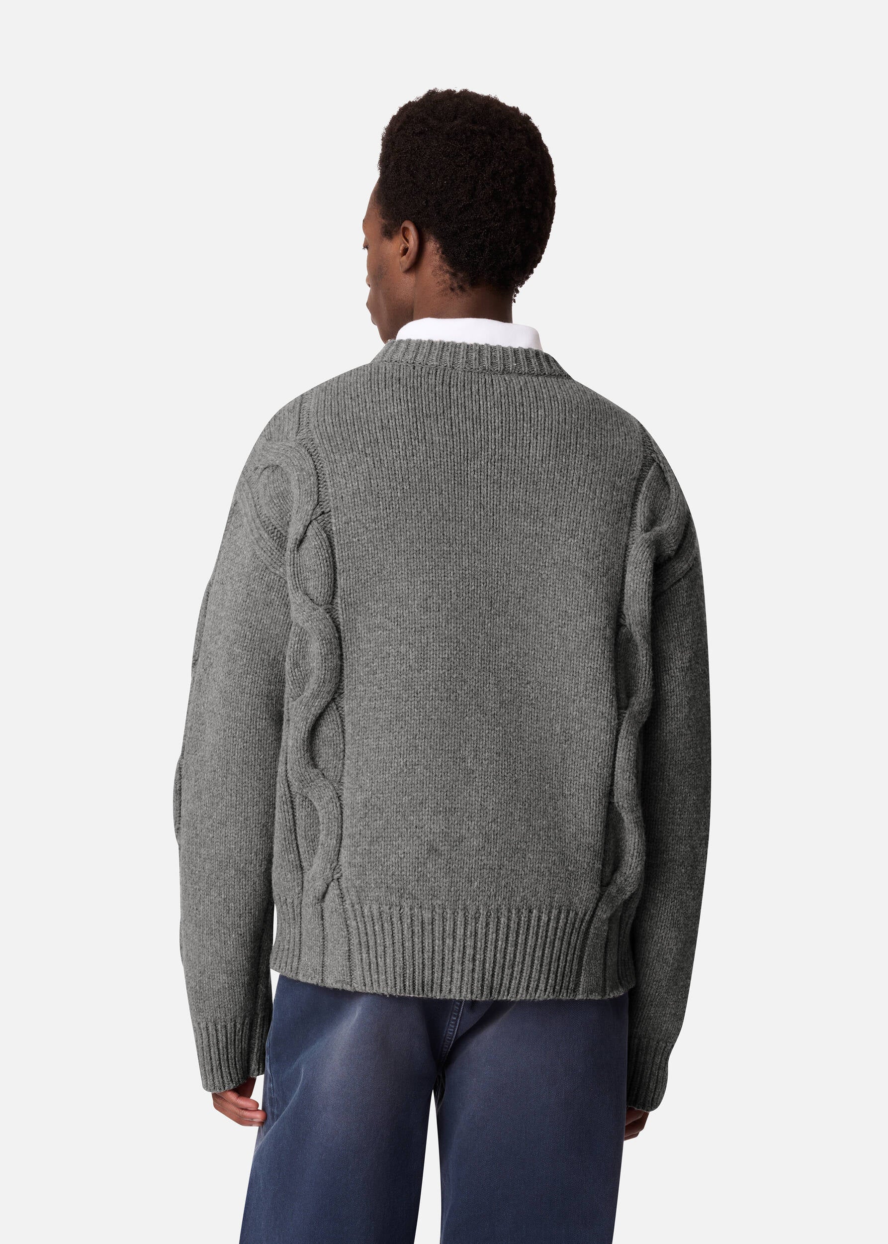 Beam Cable-Knit Sweater - Grey