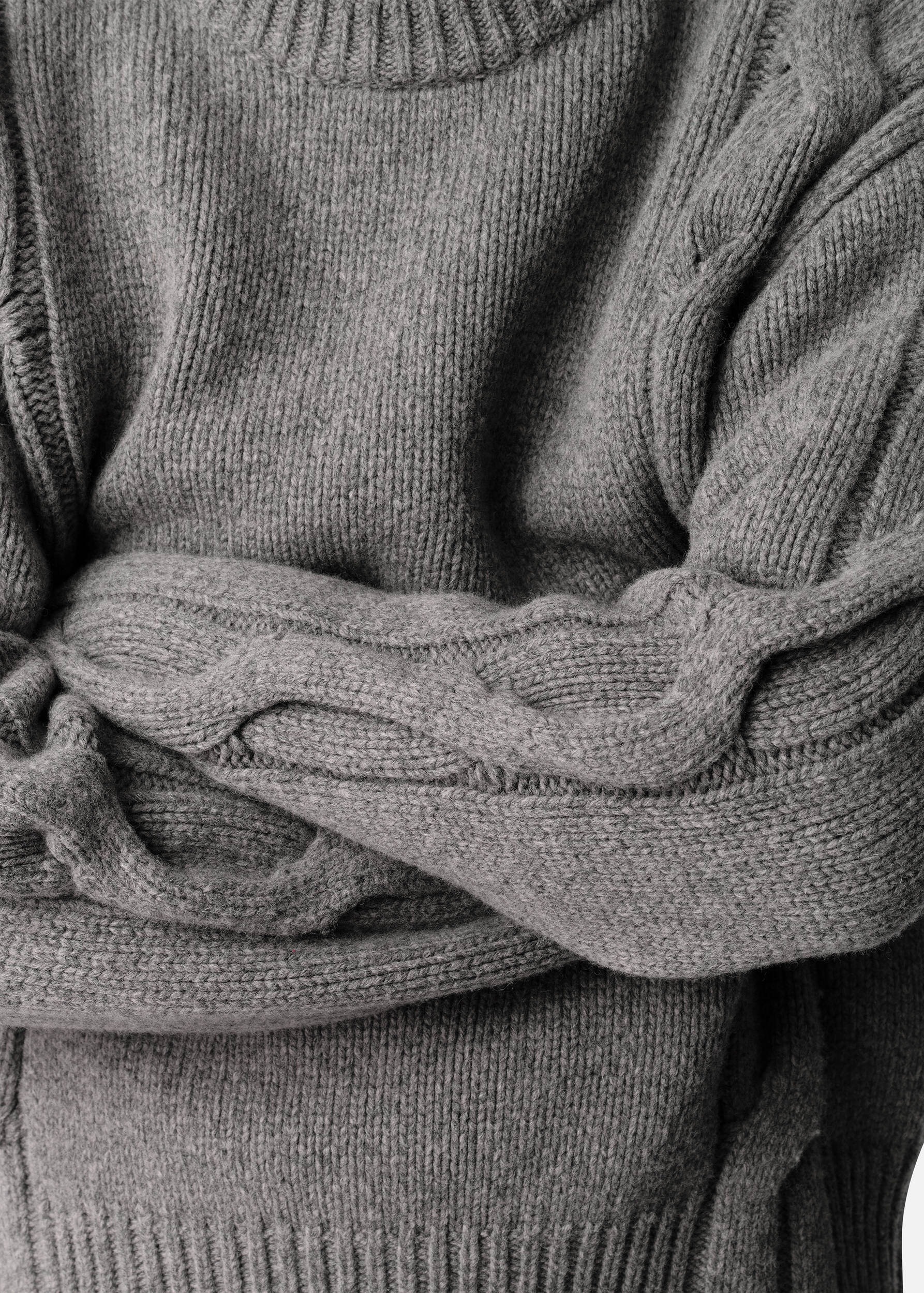 Beam Cable-Knit Sweater - Grey