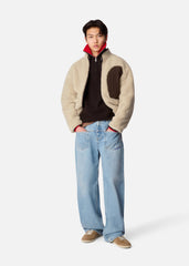 Trace Half Zip Sweater - Dark Brown/Red