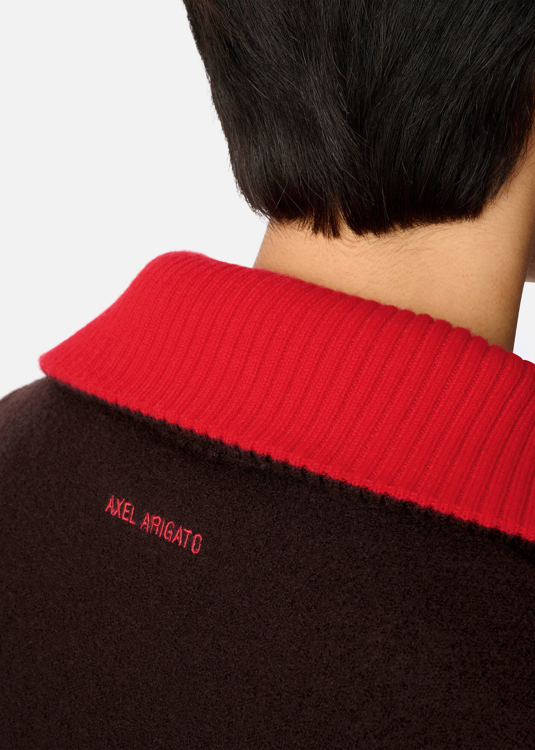 Trace Half Zip Sweater - Dark Brown/Red