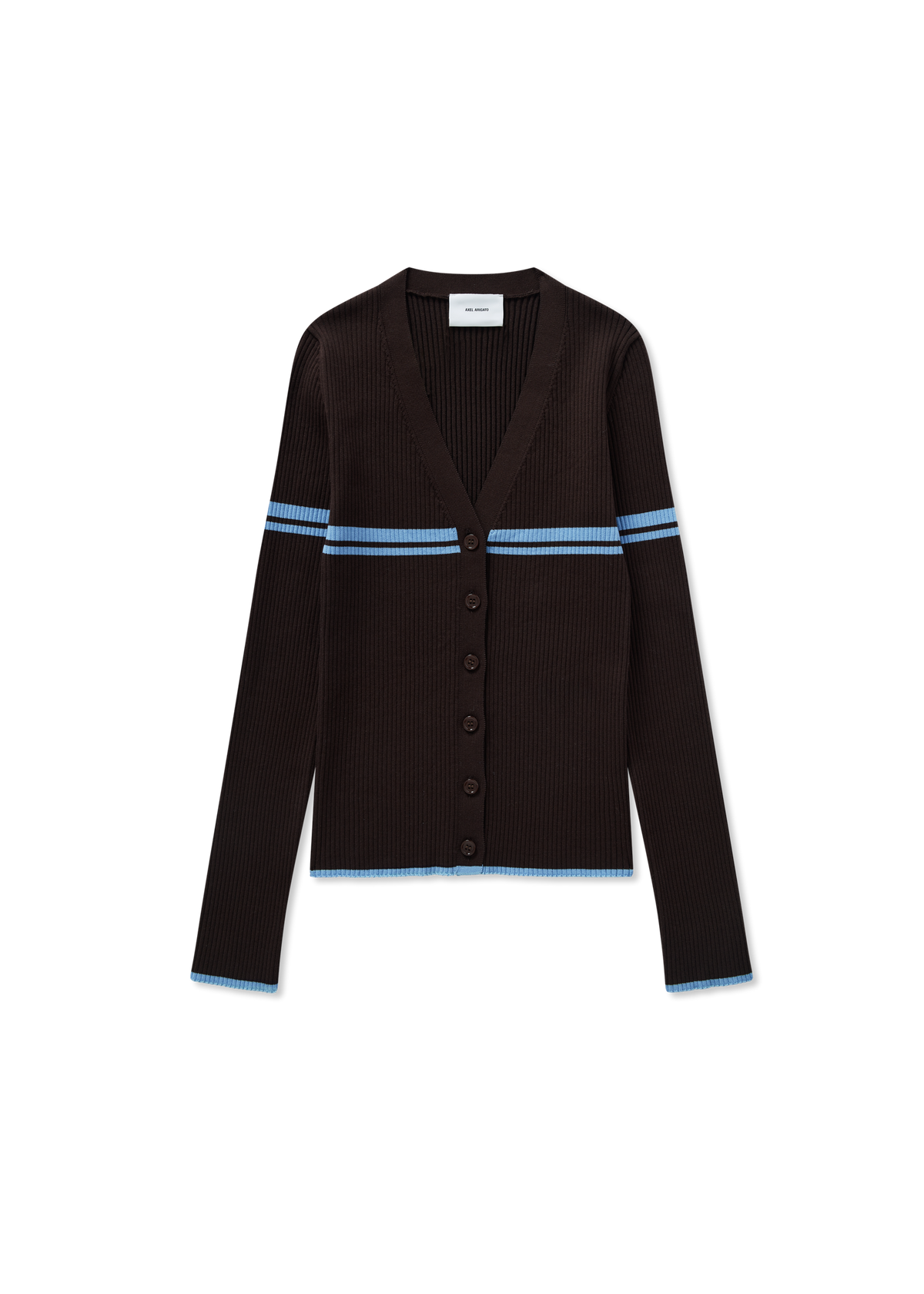 Fleur Cardigan - Dark Brown/Light Blue