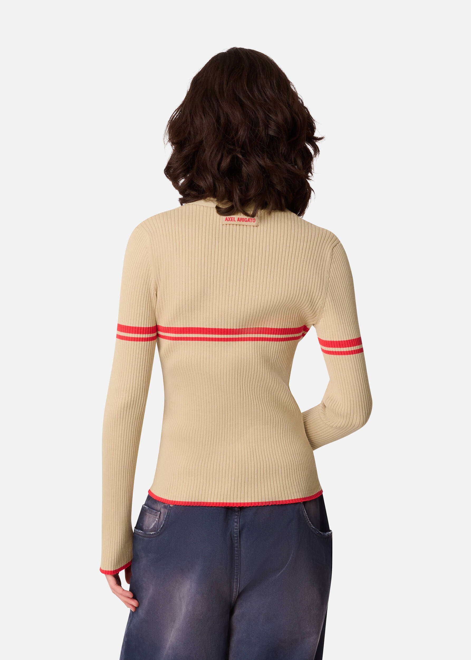 Fleur Cardigan - Beige/Red