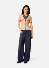 Fleur Cardigan - Beige/Red