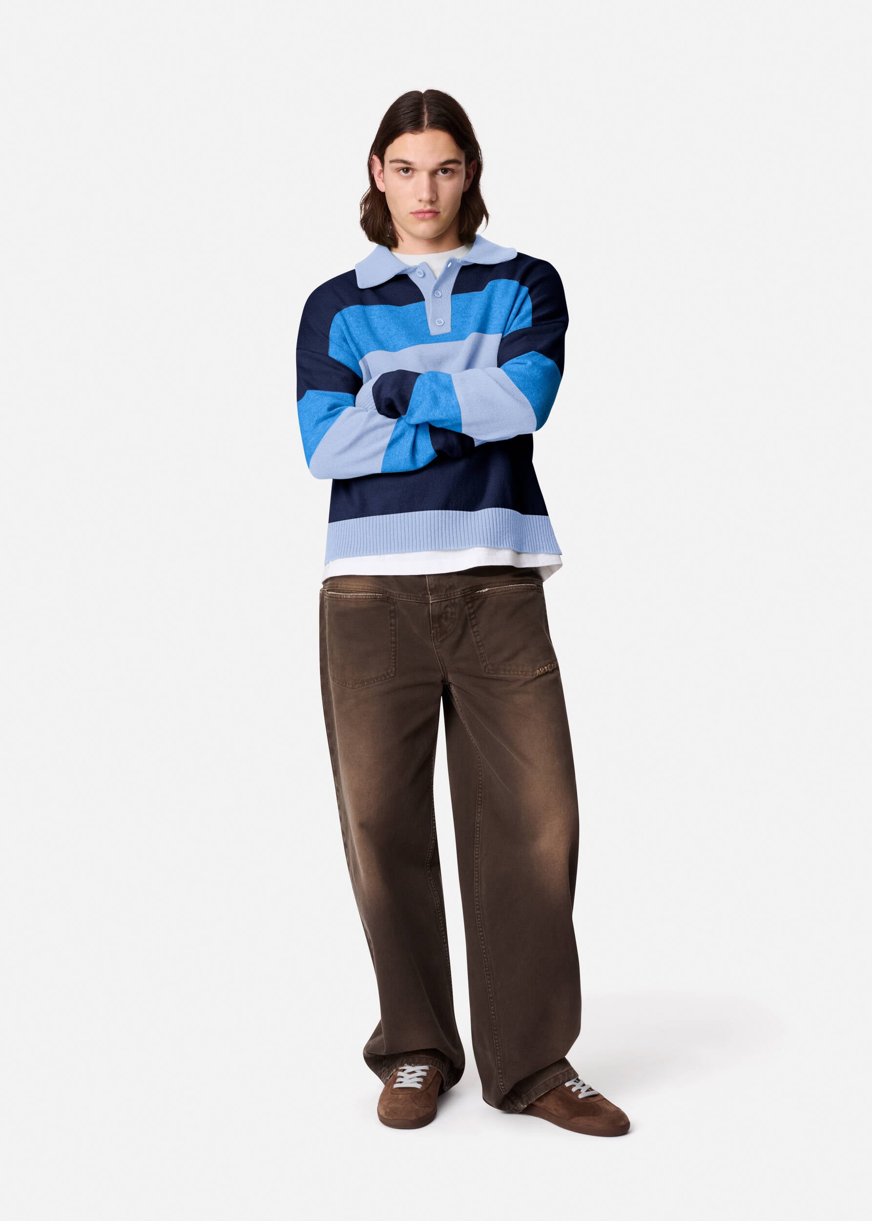 Marine Polo Sweater - Blue