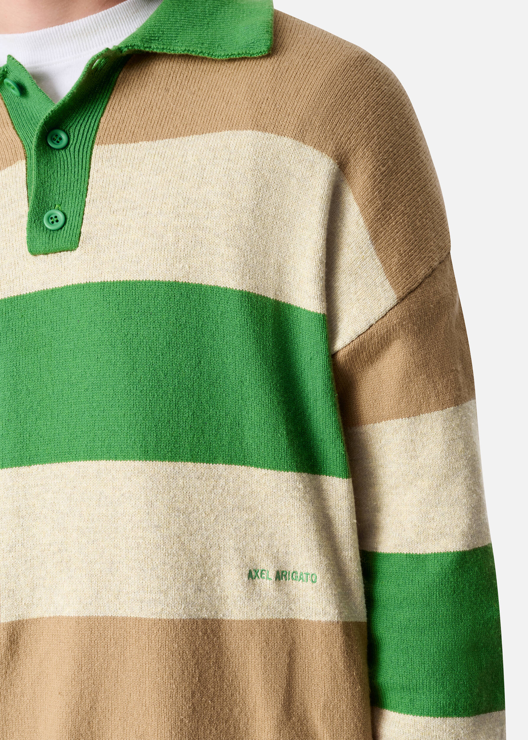 Marine Polo Sweater - Green/Beige