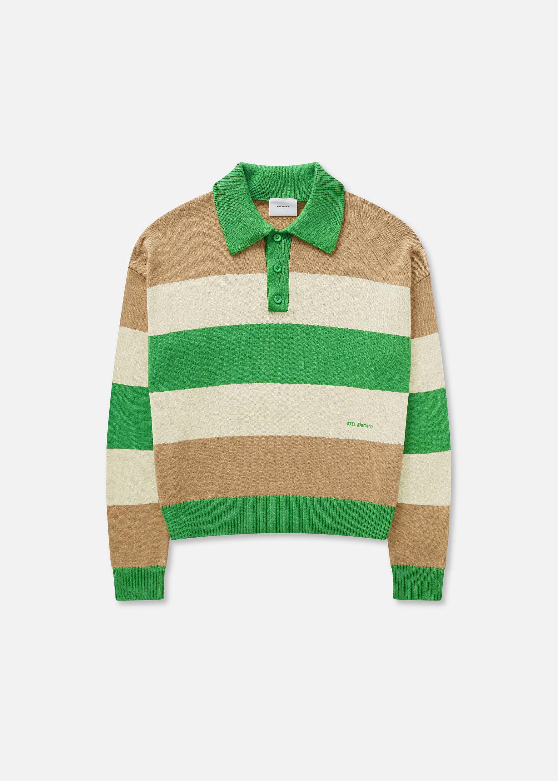 Marine Polo Sweater - Green/Beige