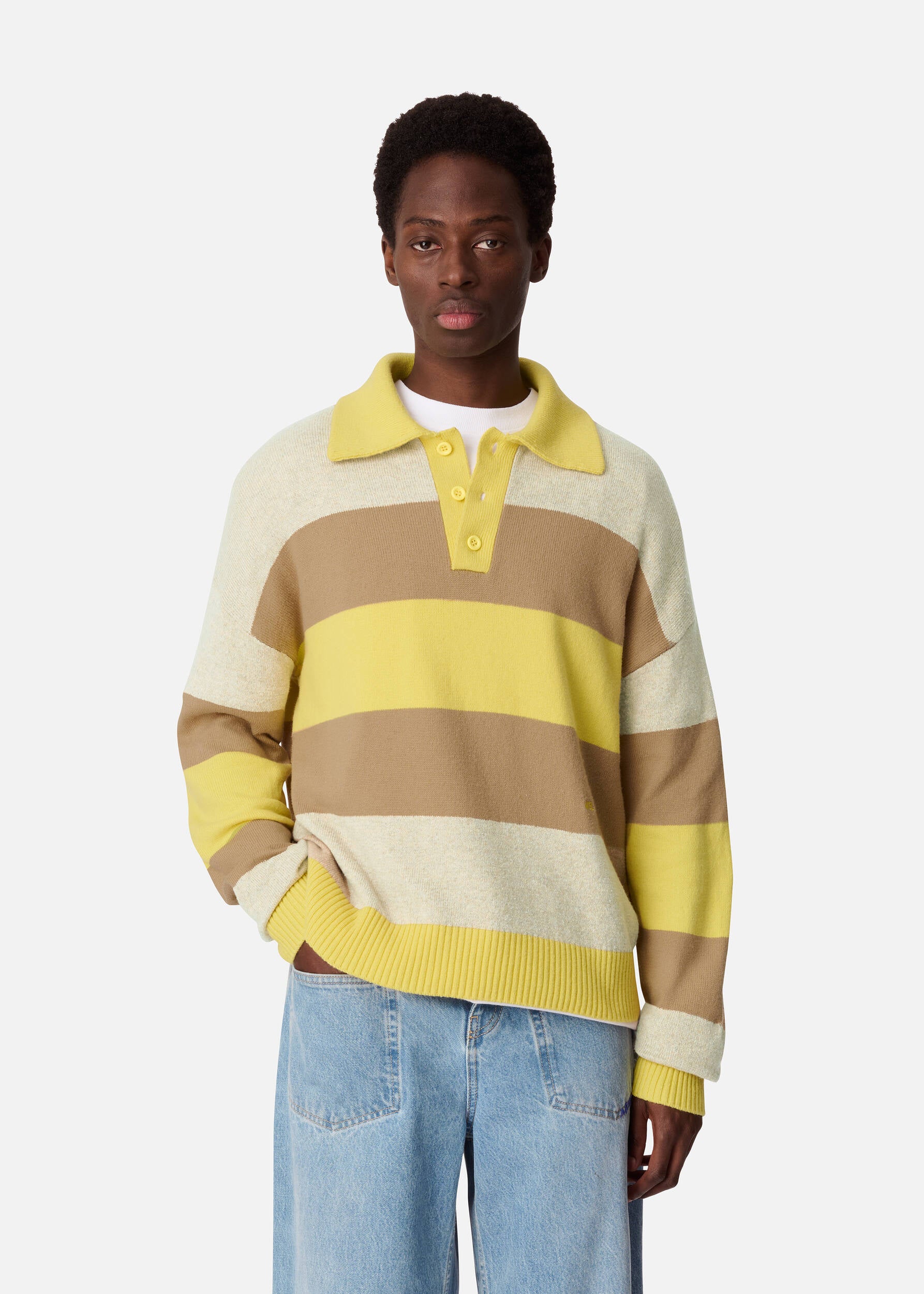 Marine Polo Sweater - Yellow/Beige