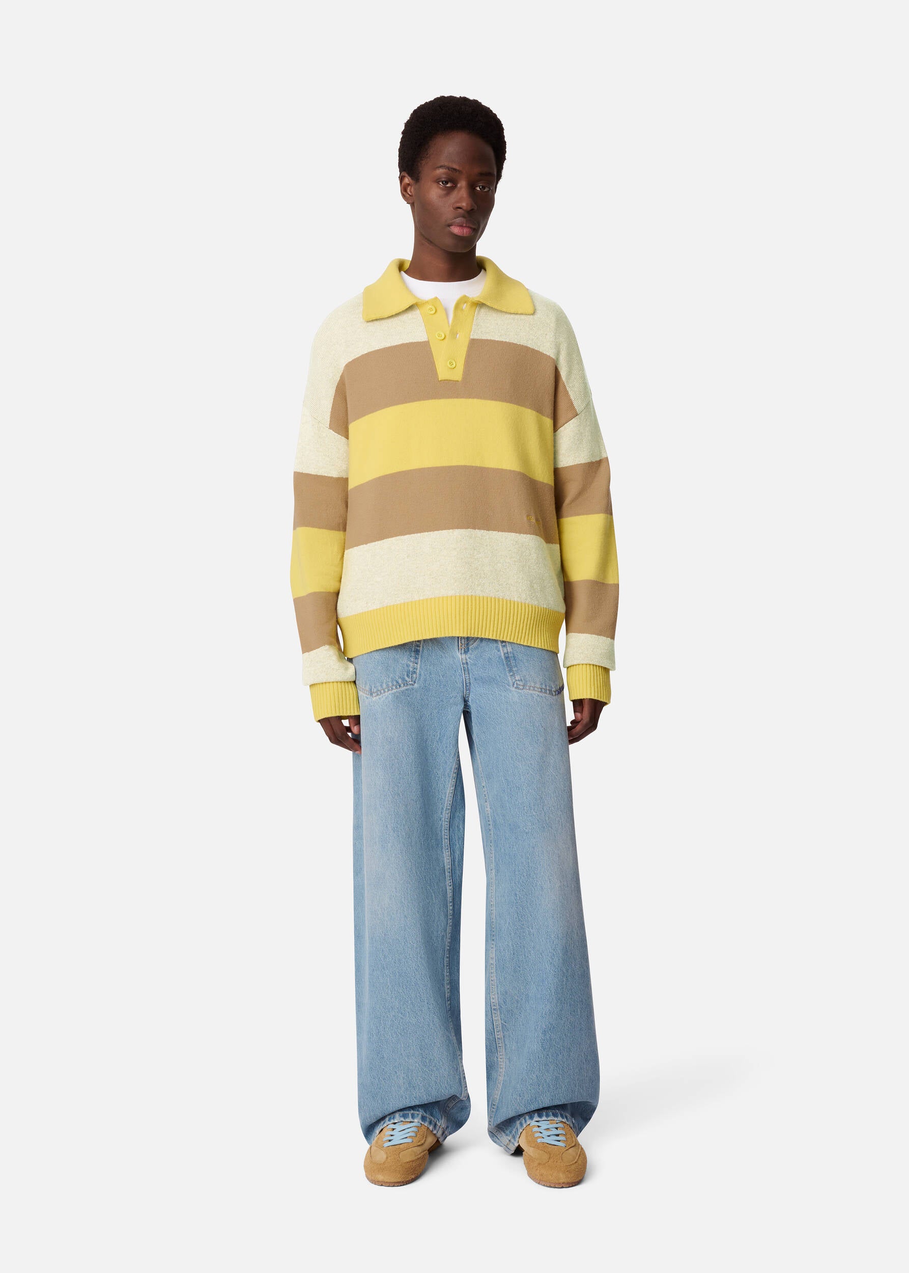 Marine Polo Sweater - Yellow/Beige