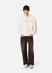 Rhys Zip Thru Hoodie - Cream