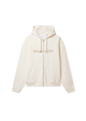 Rhys Zip Thru Hoodie - Cream