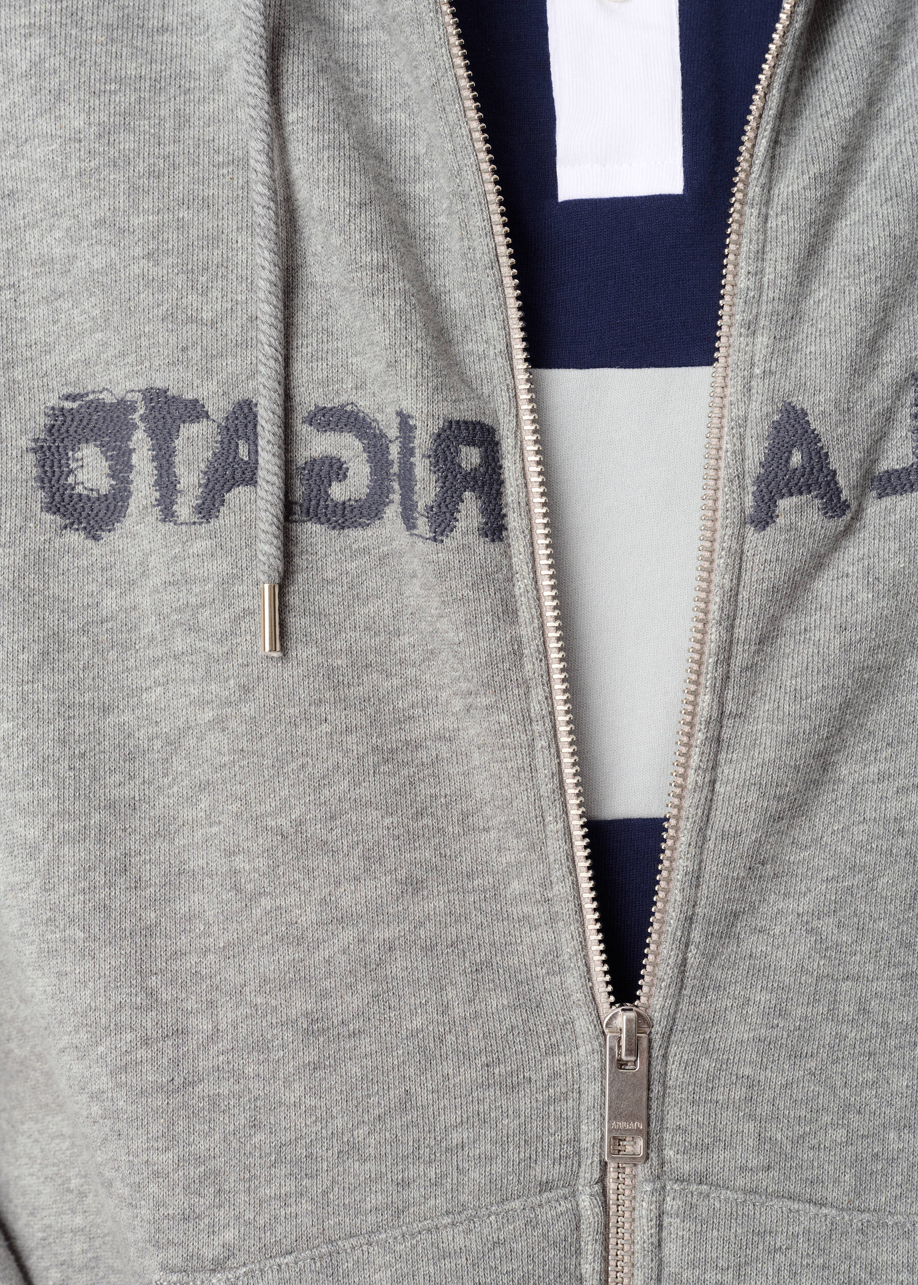 Rhys Zip Thru Hoodie - Grey Melange