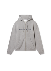 Rhys Zip Thru Hoodie - Grey Melange
