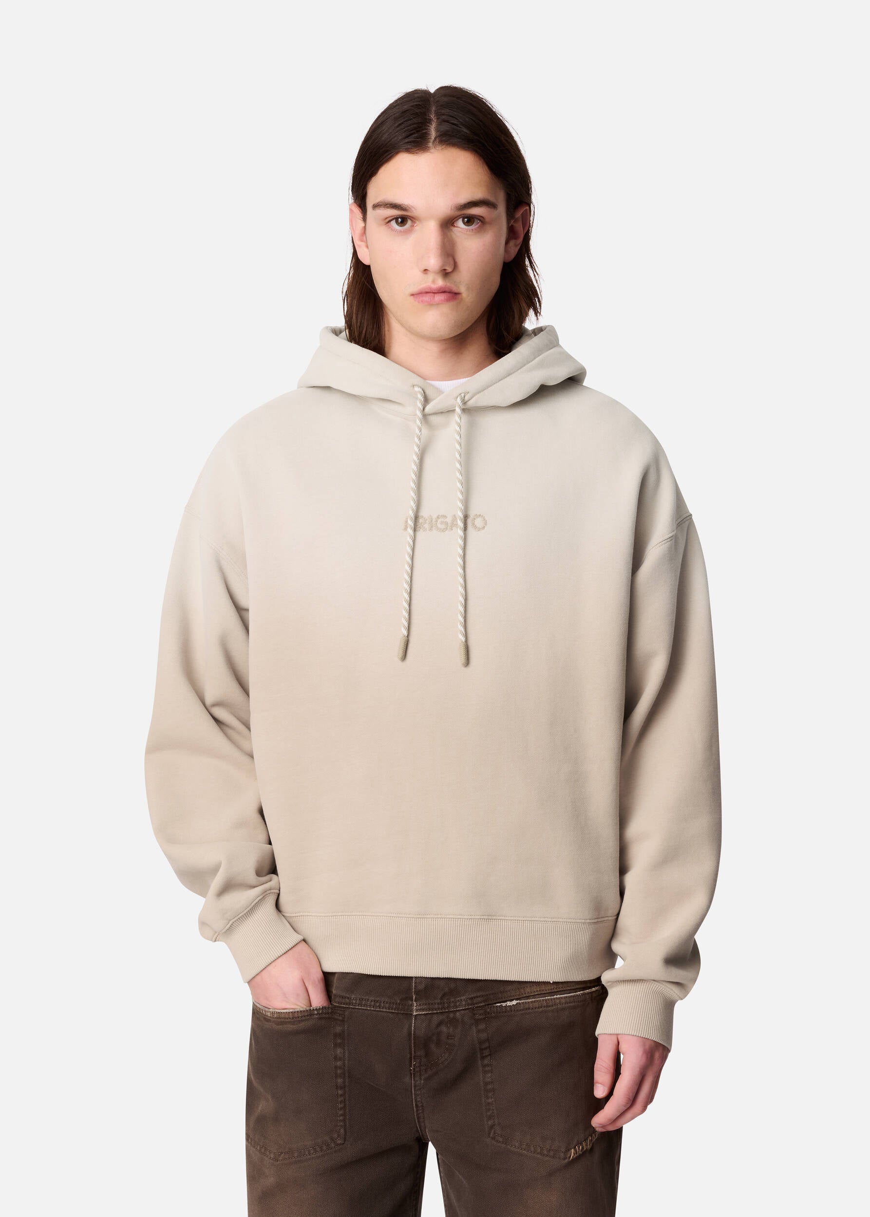 Gens Washed Hoodie - Dark Beige