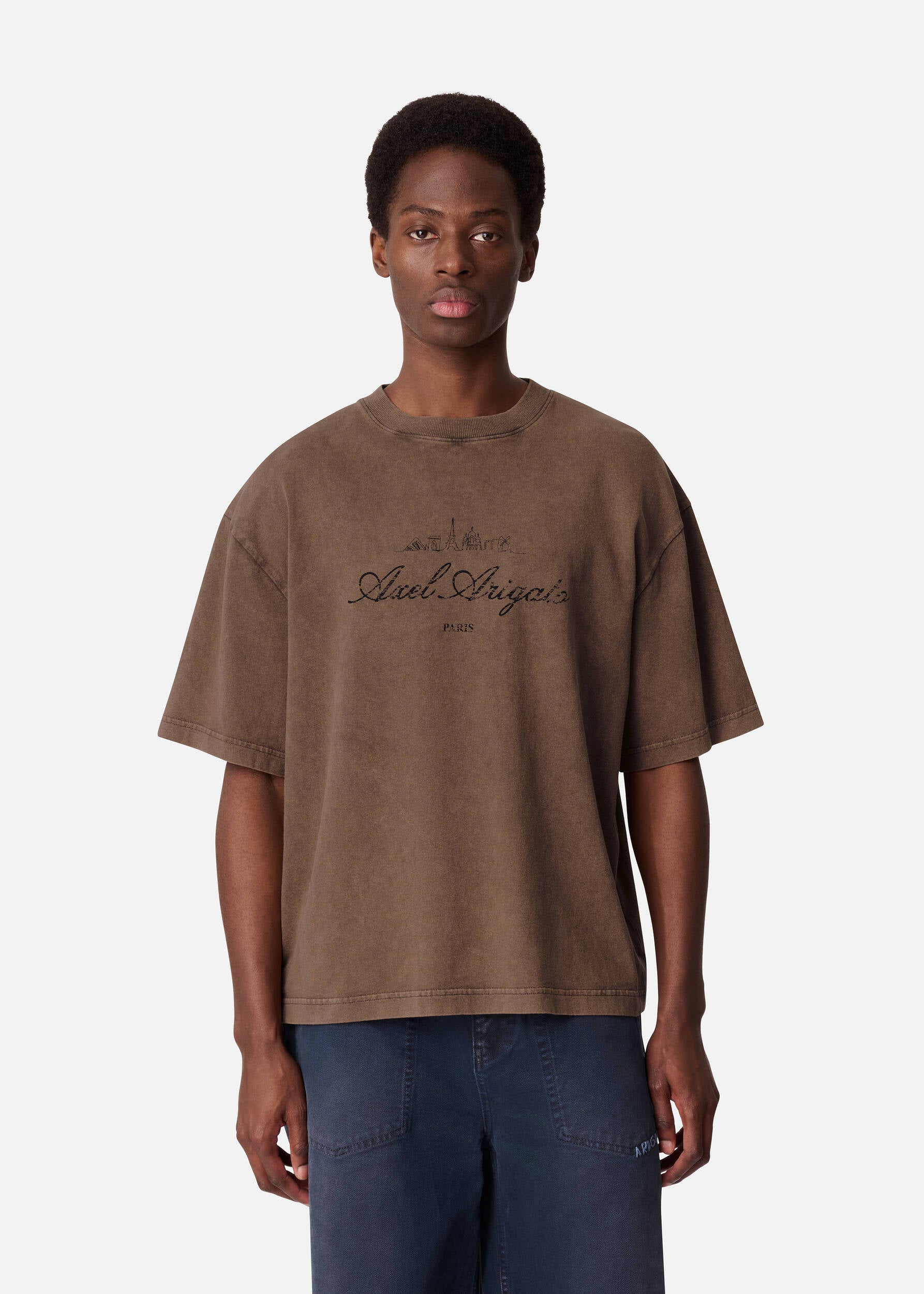 Paris Washed Sky T-Shirt - Coffee Brown