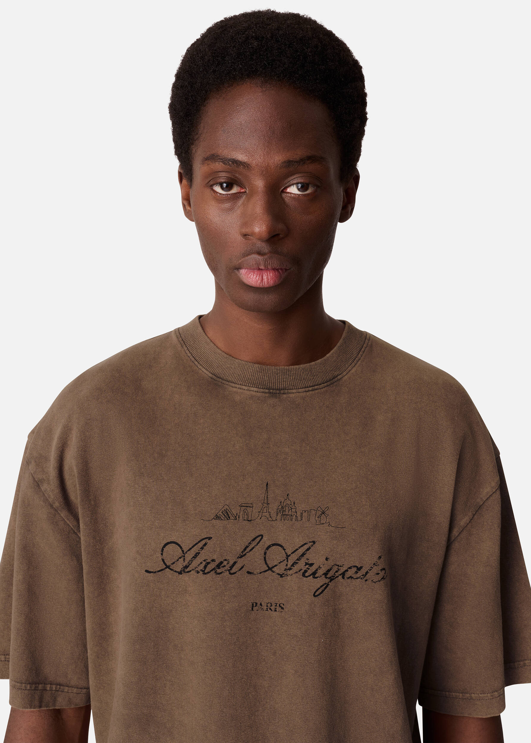 Paris Washed Sky T-Shirt - Coffee Brown
