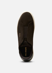 Dice Laceless Sneaker - Dark Brown/Off White