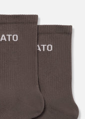 Arigato Logo Tube Socks - Coffee Brown