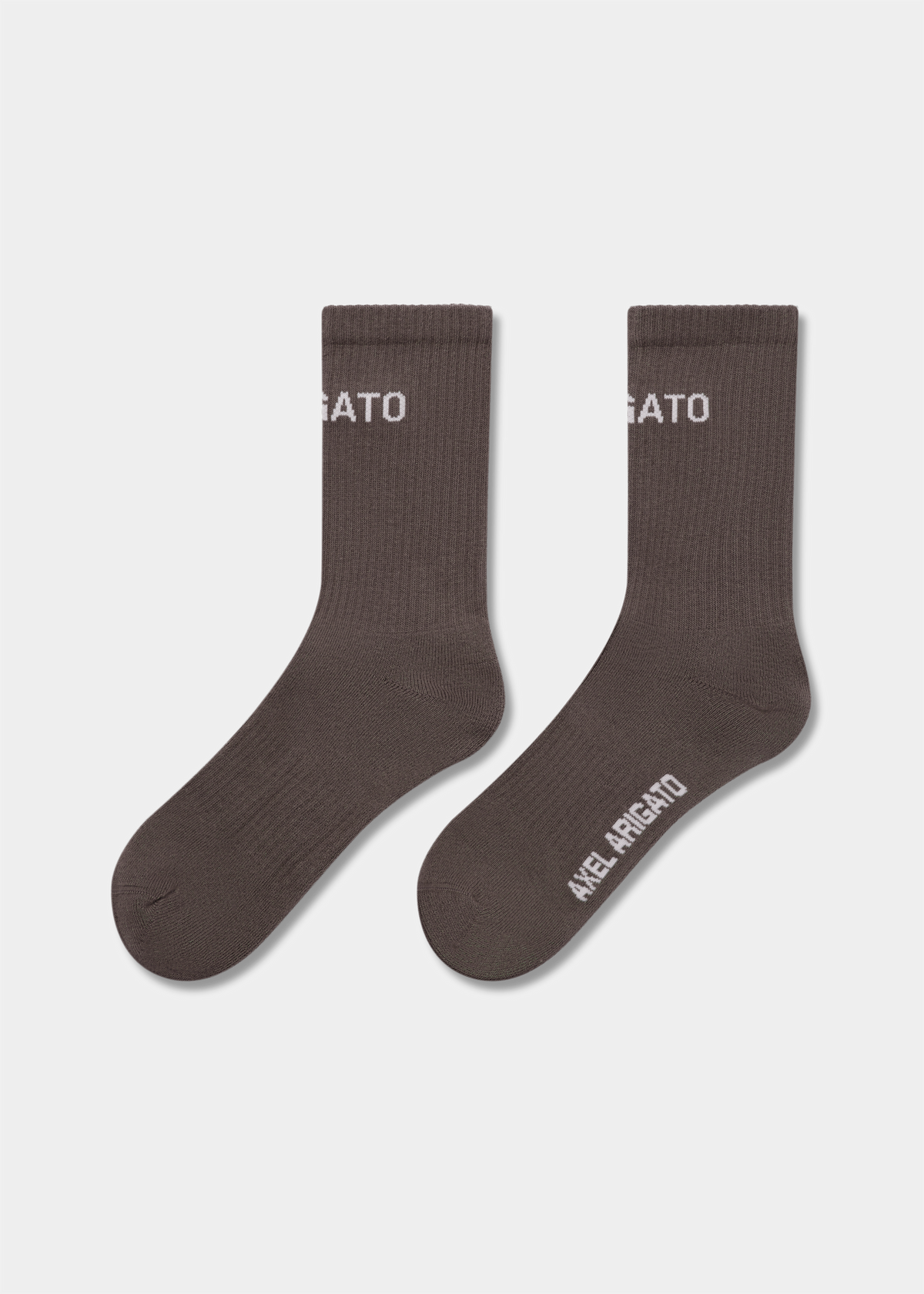Arigato Logo Tube Socks - Coffee Brown