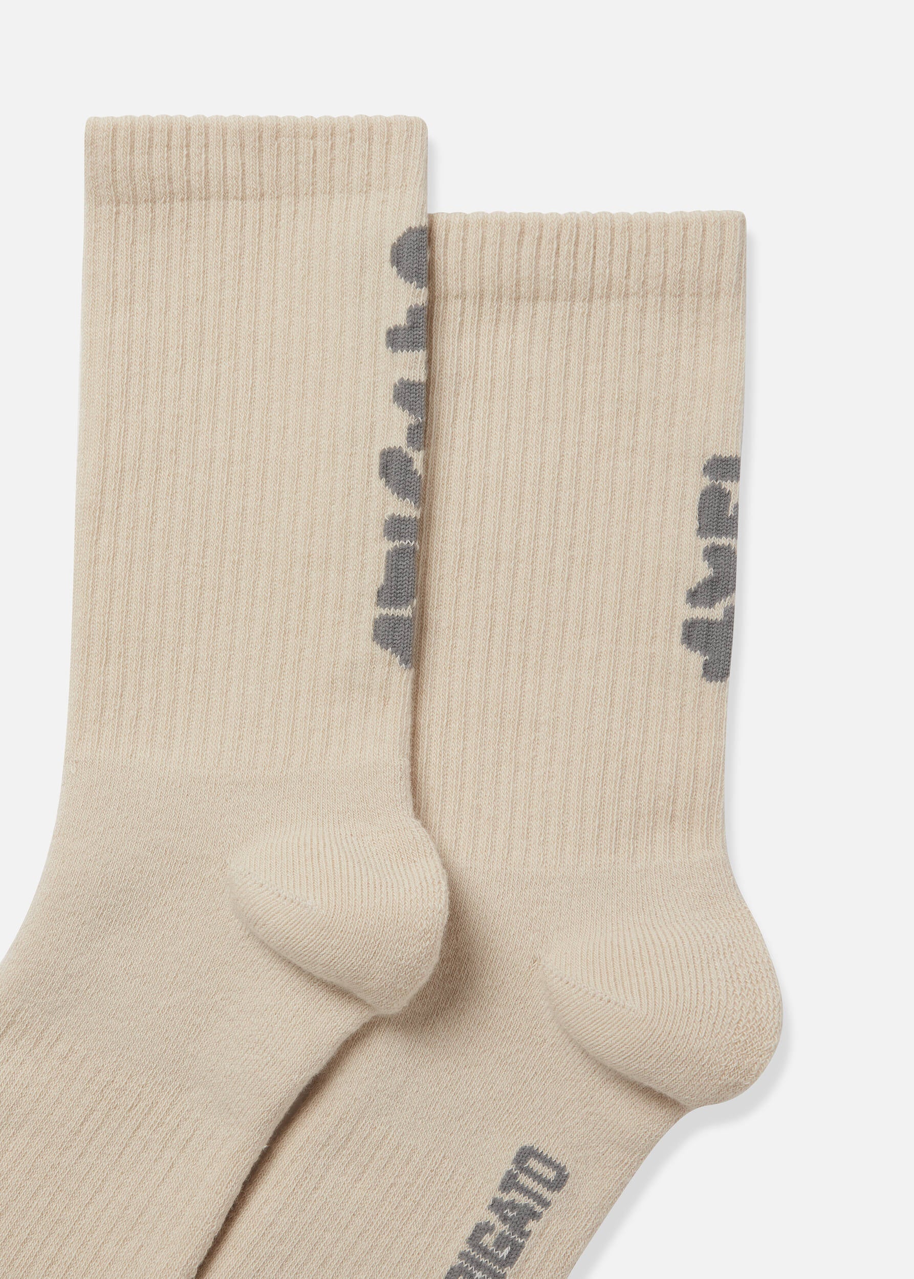 Floral Jacquard Socks - Pale Beige