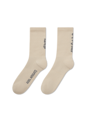 Floral Jacquard Socks - Pale Beige