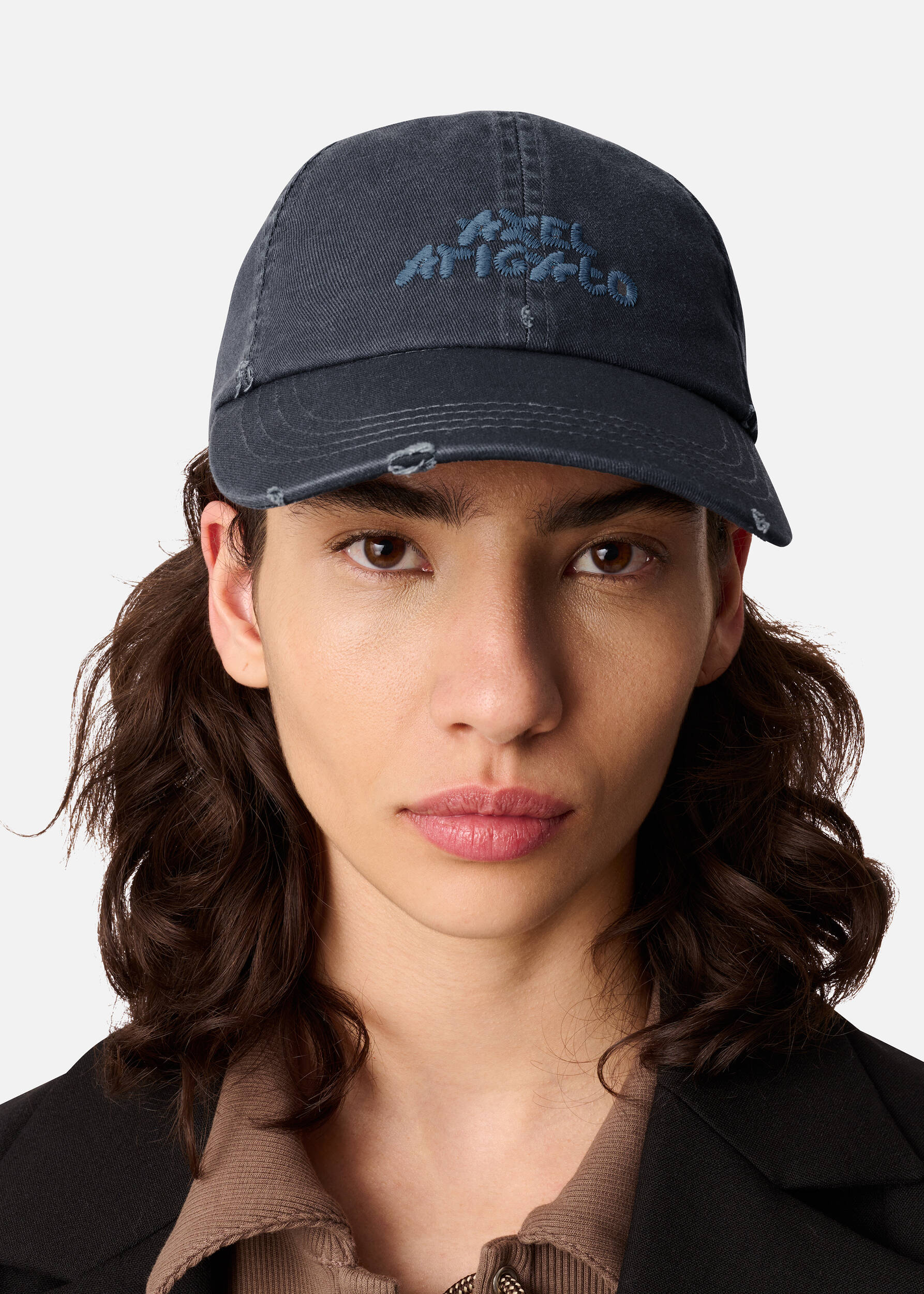 Floral Washed Cap - Dark Grey