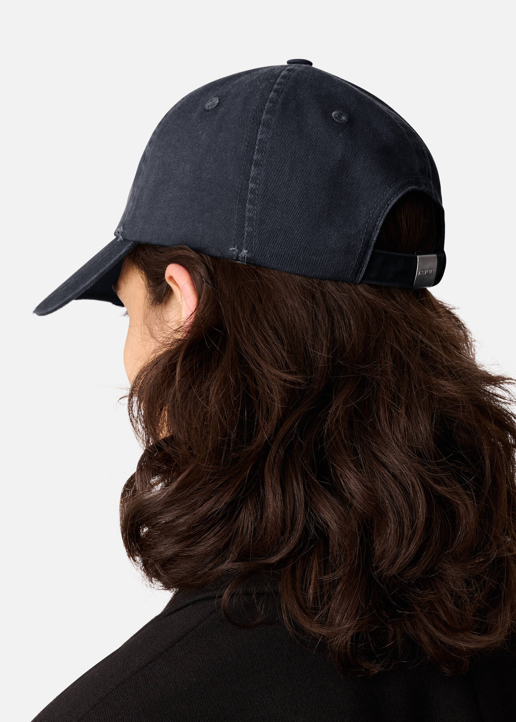 Floral Washed Cap - Dark Grey