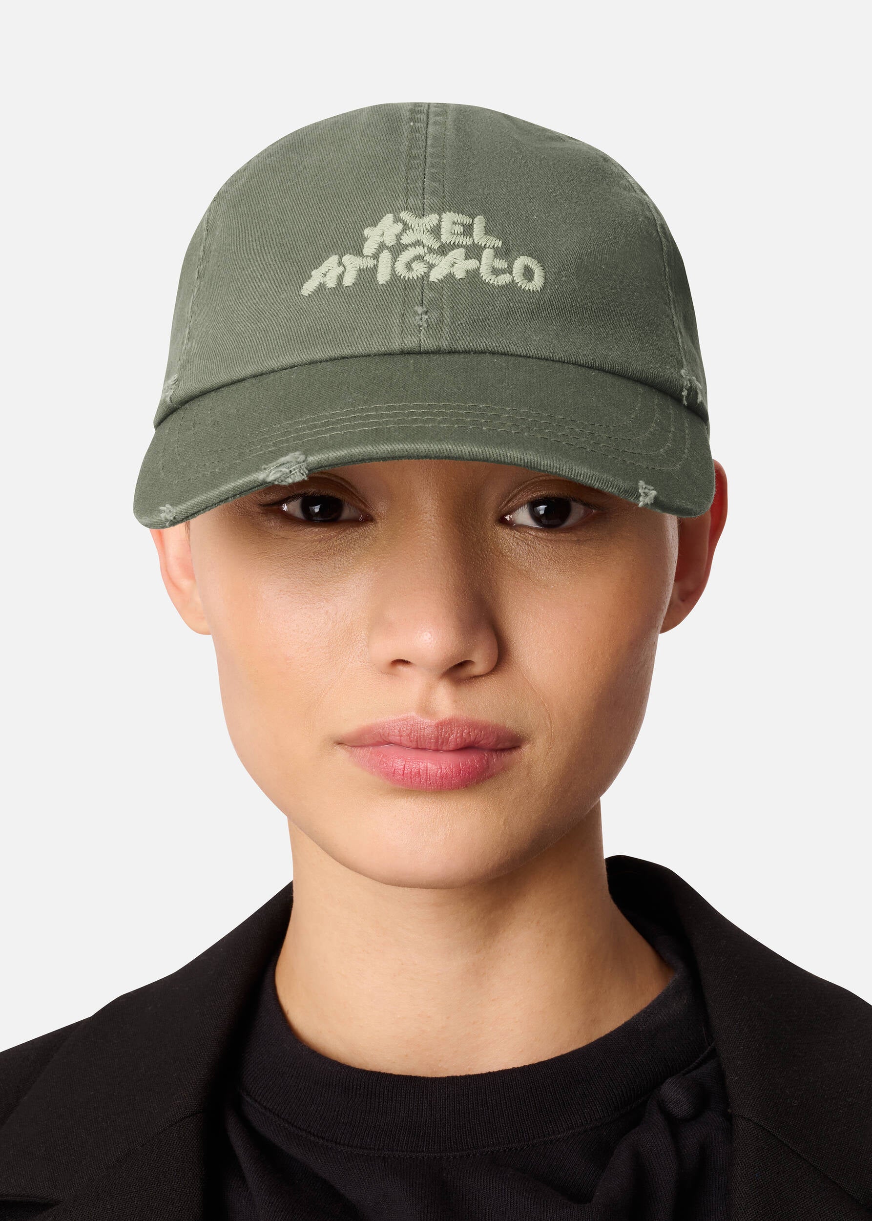 Floral Washed Cap - Olive Green
