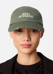 Floral Washed Cap - Olive Green