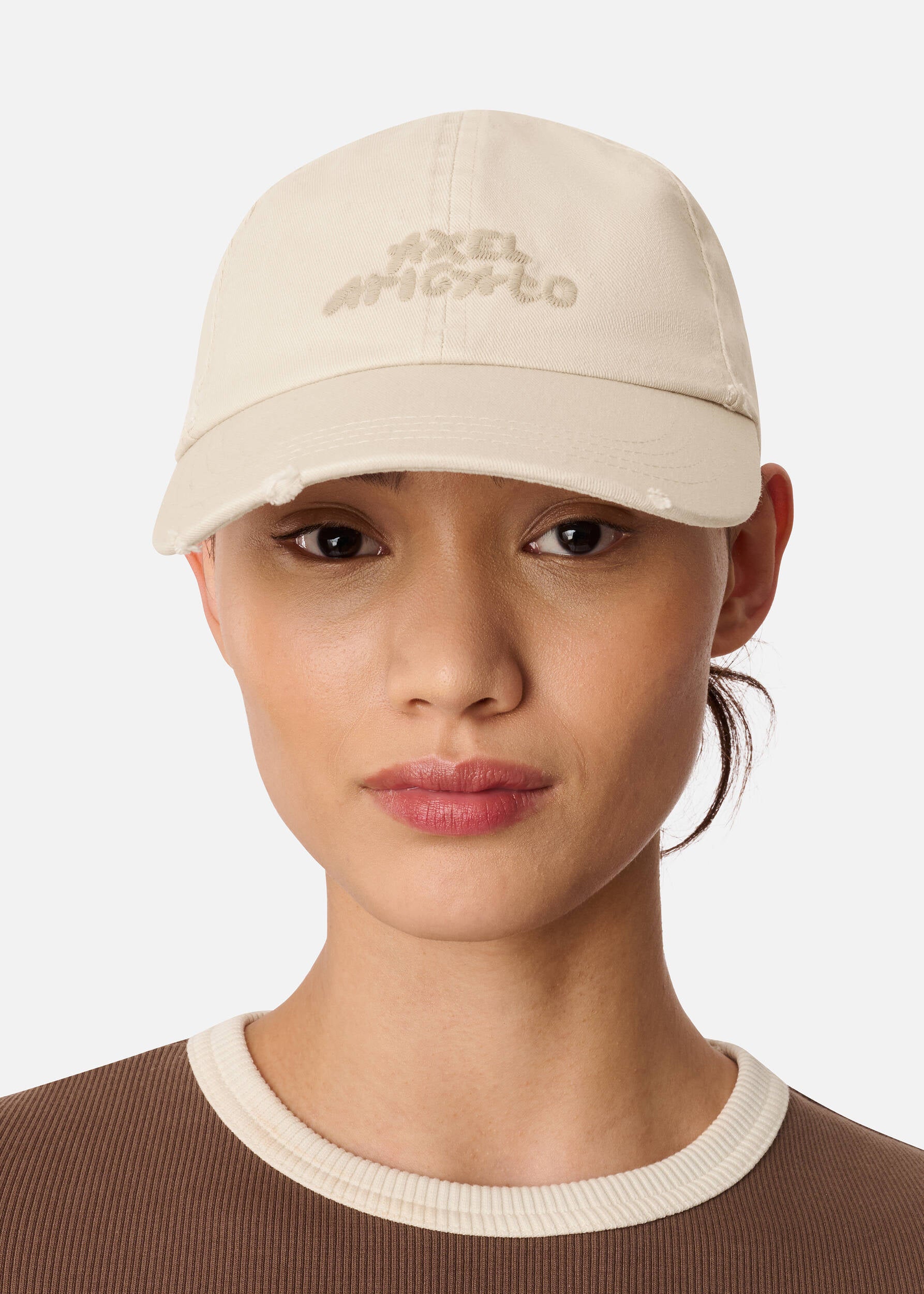 Floral Washed Cap - Beige
