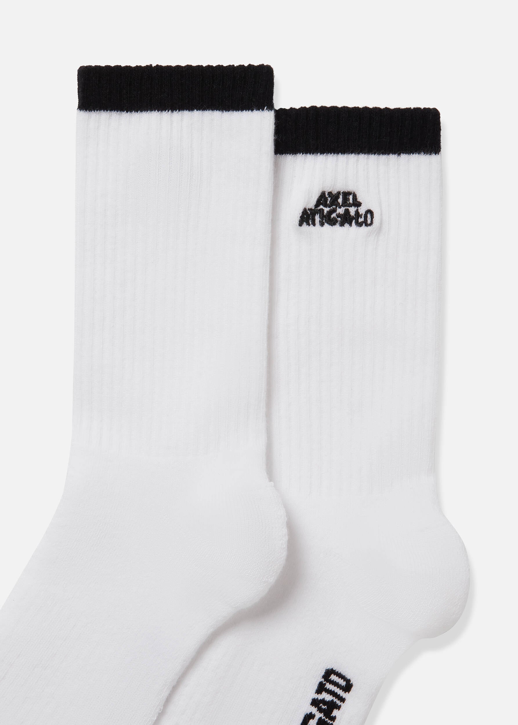 Stripe Logo Socks - White/Black