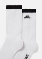 Stripe Logo Socks - White/Black