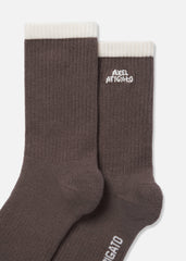 Stripe Logo Socks - Coffee Brown/Cream