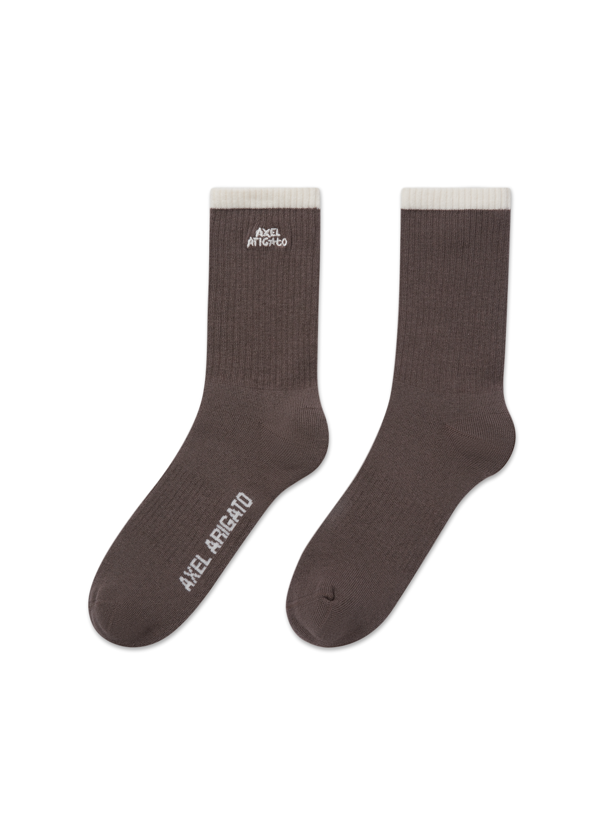 Stripe Logo Socks - Coffee Brown/Cream