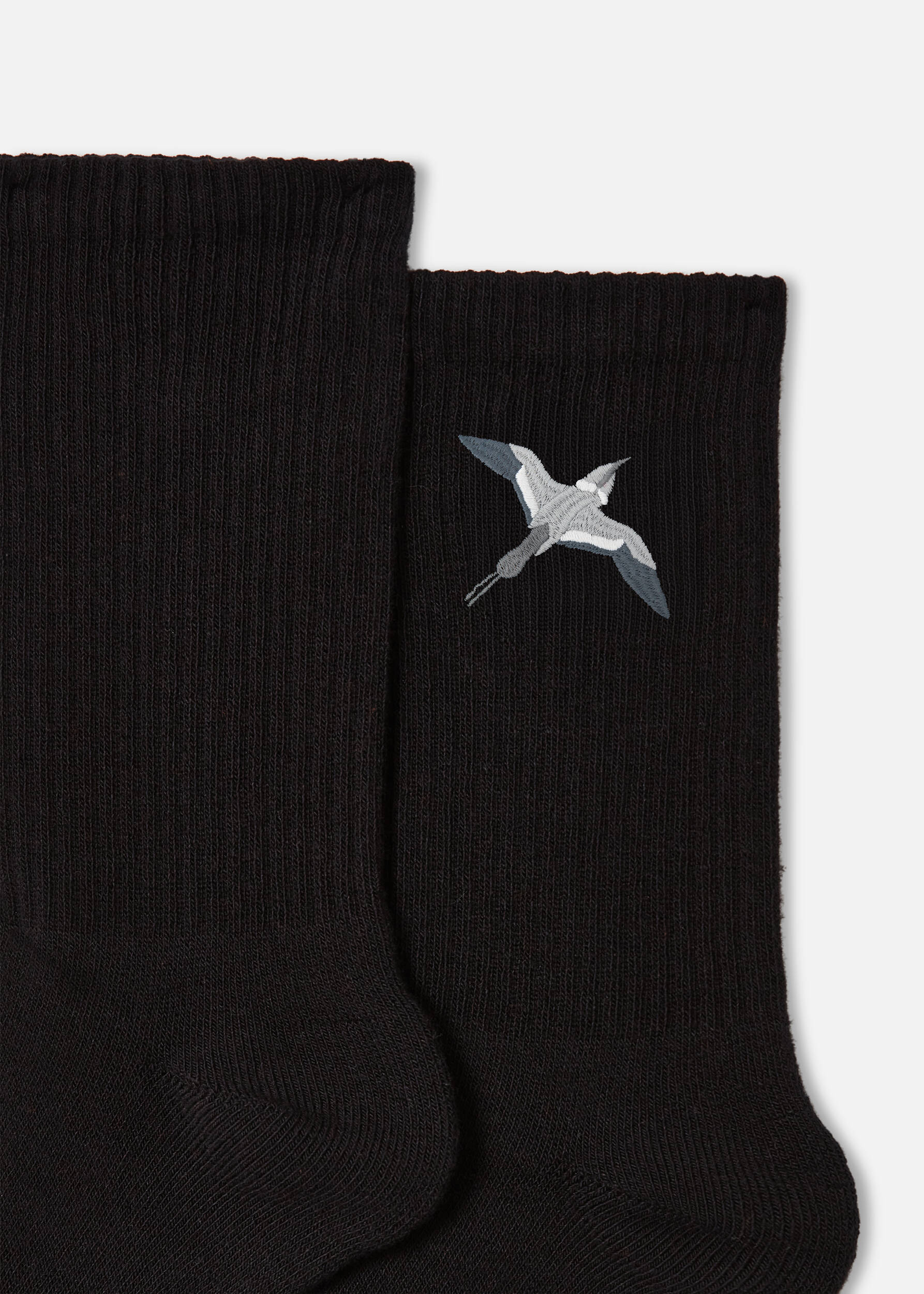 Bee Bird Tube Socks - Black